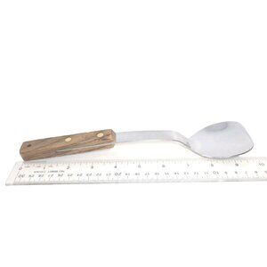 Solid Vintage Vernco Ice Cream Spoon Scoop Shovel Wooden Handle Brass Rivets